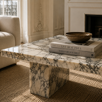 Table basse rectangulaire moderne en marbre naturel, base basse, luxe, écologique, durable, pour salon, villa, maison