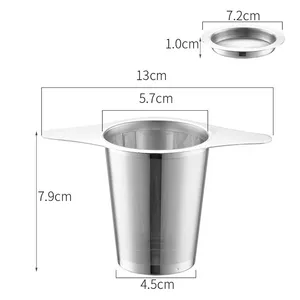 Infusore per Tè in Acciaio Inox <span class=keywords><strong>con</strong></span> Doppio Manico e Grande Capacità per Infusione di Tè Sfuso - Product Image 3