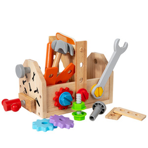 ชุดเครื่องมือไม้เสริมพัฒนาการเด็กเล็กแบบยูนิเซ็กซ์  แบบพกพา  จำลองการถอดประกอบ ซ่อมแซม  พร้อมสกรูและน็อต - Product Image 5