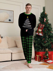 Nuevo Conjunto de Pijama Navideño Familiar de Tendencia para Adultos y Niños de 2 Piezas Personalizado con Estampado de Dibujos Animados del <span class=keywords><strong>Grinch</strong></span> con Gorro de Papá Noel - Product Image 3