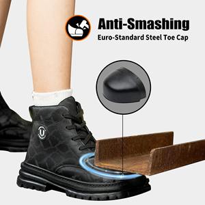 Botas De Trabajo Para Senderismo Parte Superior De Cuero Suela De Goma Punta Ancha Resistentes Al Desgaste Antideslizantes - Product Image 4