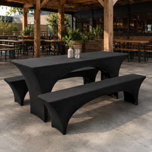 Easy Care Beer Table <b>Bench</b> and Picnic Table Cover Set for Restaurants Resorts and Repeated Event Use - Product Image 1