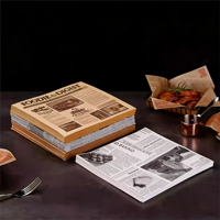 Papier de soie d'emballage jetable, résistant à la graisse et à l'eau, personnalisé avec logo, pour l'emballage de pizzas et de plats rapides