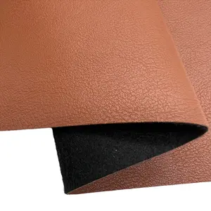 Tela de cuero sintético de PVC Rexine al por mayor Vegan Litchi Lychee Faux Leather para decoración del hogar, tapicería de asiento de coche