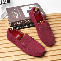 Chaussures décontractées pour hommes en gros, personnalisées, grandes tailles, chaussures bateau, mocassins Penny en peau d'alpaga, chaussures plates à enfiler, respirantes