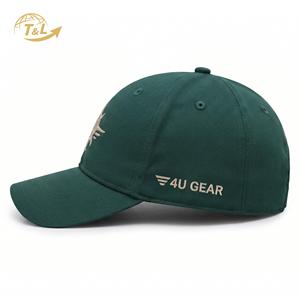 หมวกเบสบอลทรงโค้ง 6 แผง ผ้าเดนิมคอตตอนปักลาย ยี่ห้อ 4U Factory สไตล์วินเทจ แบบไม่มีโครง - Product Image 3