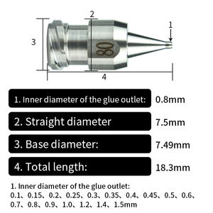 공장 도매 통합 정밀 나사형 노즐 0.8mm 테이퍼드 니들 기계 도구 액세서리용 - Product Image 3