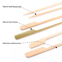 Brochettes en bambou écologiques à long manche – Fournitures jetables pour apéritifs, fêtes, barbecues et traiteurs