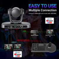 Solución de transmisión en vivo NDI 4K 21X, 3 cámaras PTZ para transmisión y uso profesional en eventos de iglesia, y conmutador POE
