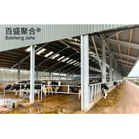 Conception de bâtiment d'élevage de vaches en structure préfabriquée en acier, abri pour chèvres/moutons/bovins, maison d'élevage de porcs à vendre
