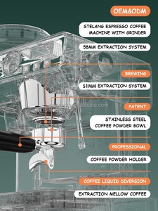 Chuyên Nghiệp 20 bar nhà máy pha cà phê với cà phê đậu Máy xay, cappuccino Espresso Máy pha cà phê nhà máy tùy chỉnh - Product Image 5