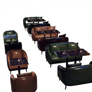 Conjunto de Mesa y Sillas de Bambú Estilo Retro para <span class=keywords><strong>Bar</strong></span>, Pub, Cafetería, Restaurante Occidental, Tienda de Té con Leche, Asientos de Pared - Product Image 4