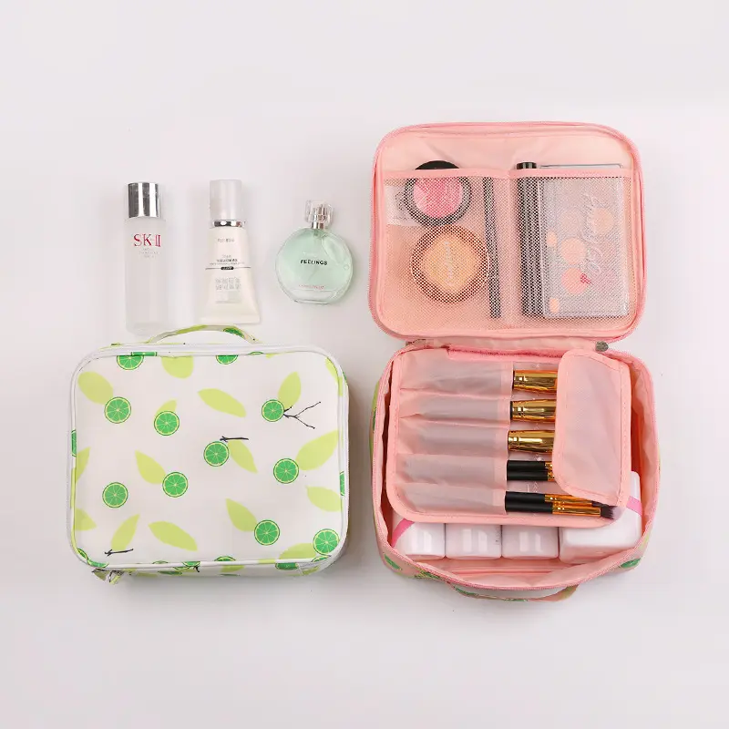 Travel Toilet Organizer Floral Makeup Pouch Perfect for Cheerful Travel Cosmetic Mesh Bag