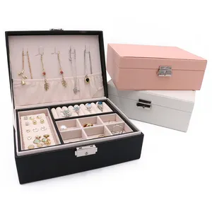 Multilayer Earring Ear Stud Jewel Case PU Leather Storage Jewelry Bag Case Boxes Jewelry Organizer Jewelry Box Big