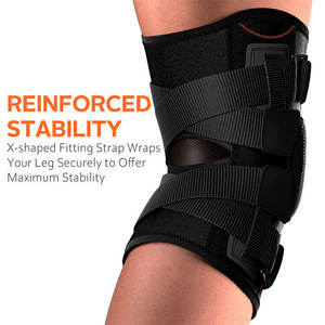 Genouillère articulée réglable en néoprène avec coussinet de gel rotulien ouvert, stabilisateurs latéraux à ressort et compression pour soulager les douleurs au genou chez l'adulte - Product Image 5