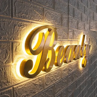 Letreros publicitarios LED acrílicos con logotipo 3D personalizado con letras LED de metal para lugares de empresa como tiendas y negocios
