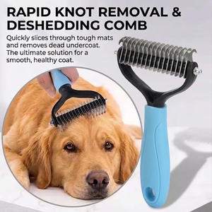 SHIYUAN Dog Cat Dematting Brush Pet Grooming Comb for Removing Knots and Tangles Professional Grooming <strong>Undercoat</strong> <strong>Rake</strong> - Product Image 2