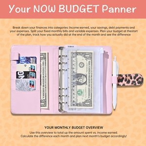 L'elegante raccoglitore con stampa leopardata rosa può essere personalizzato nel <span class=keywords><strong>libro</strong></span> di bilancio per la gestione finanziaria del taccuino in contanti - Product Image 5