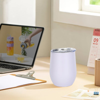 Vaso Térmico de Acero Inoxidable de Doble Capa con Impresión de Logotipo de Huevo y Vino Tinto, Aislamiento al Vacío, Capacidad de 11 oz, Diseño de Cáscara de Huevo, Vaso de Regalo