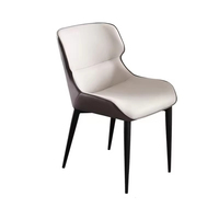 Chaise de salle à manger en cuir style Business Casual, structure simple et robuste, chaise confortable à haute capacité de charge pour bureau commercial, maison, bureau à domicile