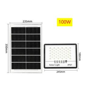 <span class=keywords><strong>Projecteur</strong></span> <span class=keywords><strong>solaire</strong></span> LED 100W pour éclairage public, IP67, matériau ABS, lumière du jour 6000K, intensité variable, CRI 90 élevé, télécommande - Product Image 1