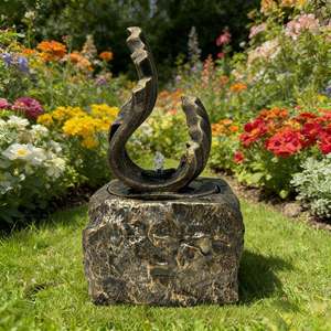 <span class=keywords><strong>Fontaine</strong></span> d'eau de table autoportante en résine style roche, sans éclaboussures, pour décoration intérieure/extérieure de jardin et maison – Vente directe usine - Product Image 2