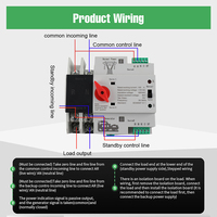 2P 63A LW2R-100 ATSE Saklar Transfer Otomatis Fasa Tunggal Daya Ganda PC 220V AC 8kA Din Rail ATS Switches Daya Tanpa Gangguan