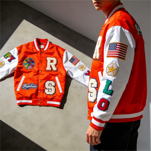 Chaquetas Varsity Personalizadas con Bordado de Logotipo al por Mayor, Chaquetas <span class=keywords><strong>Letterman</strong></span> en Blanco, Chaquetas Varsity de Tallas Grandes para Equipos de Béisbol, Unisex, Primavera - Product Image 3