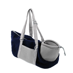 Bán buôn đáng yêu màu hồng màu đen lông cừu thoáng khí Puppy Pouch Cat Dog Pet Sling Dog tàu sân bay - Product Image 4