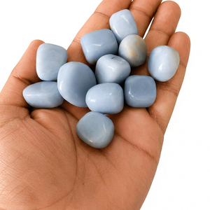 Natural Angelite Tumbled Stone Wholesale <b>Crystal</b> Healing Gemstone Manufacture Supplier From India - Product Image 1