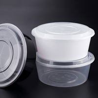 Conteneur alimentaire rond en PP de qualité alimentaire, sans BPA, recyclable, étanche, compatible micro-ondes, avec couvercle pour soupe, riz, emballage à emporter