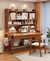 Bureau d'étude en bois massif avec étagère et hauteur réglable pour enfants et bureau à domicile - Vente en gros