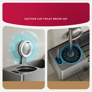 Hot Selling Bathroom <strong>Aluminum</strong> 2 in 1 <strong>Toilet</strong> <strong>Brush</strong> Holder Set Bristle Cleaning <strong>Toilet</strong> <strong>Brush</strong> - Product Image 2