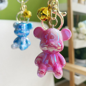 New Arrival Creative Cool Acrylic Cartoon Bear Car <b>Keyring</b> for <b>Women</b> Charm Bag Pendant Kids Gift Acrylic Keychain - Product Image 2