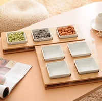 Plateau en bambou moderne de haute qualité, grande taille, plateau de rangement portable sur mesure pour la cuisine, la table, le bureau