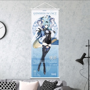 Póster de Pared de Genshin Impact, Impresión en Lienzo, Animación, Transferencia Térmica Secundaria, Satinado, 35X90CM, Pancartas Colgantes - Product Image 3