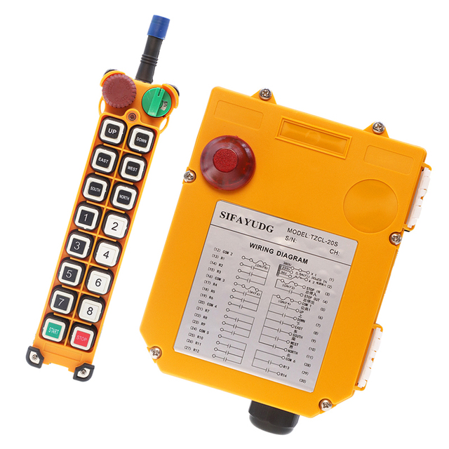 Hot Sale 36V-440V Overhead Crane Crawler Tractor Radio 10 Button Switch Wireless Industrial Universal Remote Control Waterproof