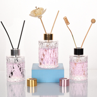 Ru Star bouteille d'aromathérapie de diffuseur de roseau en verre transparent de luxe de 120ml 180ml avec couvercle à vis