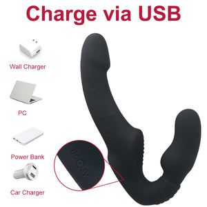 Realistischer Dildo-Vibrator Strapless Strapon Dildo-Vibrator Weibliches Doppel-Vibrations-Sexspielzeug für Lesbische Paare Erotisches Sexshop-Produkt - Product Image 6