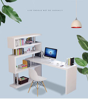 Bureau d'ordinateur en MDF écologique et étagère de rangement pour la maison et le bureau – Meilleures ventes