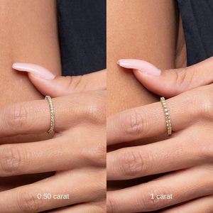 SGARIT Bague d'éternité tendance personnalisée en diamant de laboratoire, or 14 carats, taille brillant, couleur IGI F, clarté VS1-VS2, pour femme, bague de mariage - Product Image 4