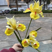 Bunga Anggrek Real Touch Artificial Flower PU Bunga Iris Buatan untuk Dekorasi Pernikahan dan Rumah Bunga Unik