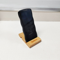 Support de bureau en bambou double face personnalisé avec logo gravé, pour tablette et téléphone portable, idéal pour le salon - Vente en gros usine