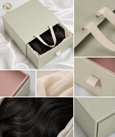 Caja de Regalo de Lujo con Logotipo Personalizado para Pelucas, Extensiones de Cabello Humano y Paquetes de Extensiones, con Bolsa de Satén