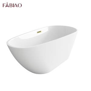 FABIAO Paquet de piles de forme ovale <span class=keywords><strong>Petite</strong></span> <span class=keywords><strong>baignoire</strong></span> simple en acrylique pur avec trop-plein sans monture - Product Image 4