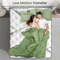 Matelas à ressorts ensachés en tissu de bambou de 12 pouces Queen King Matelas à ressort hélicoïdal intérieur Boîte en carton à rouleau sous vide Prix bon marché-pour les hôtels