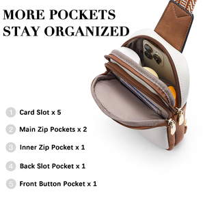 Tùy Chỉnh Trọng Lượng Nhẹ Bao Da Nhỏ Crossbody Da Điện Thoại Di Động Vai Ngực Túi Màu Nâu Ví Trường Hợp Có Thể Điều Chỉnh Dây Đeo Phụ Nữ - Product Image 6