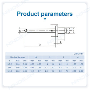Rivets aveugles en aluminium anodisé à tête ronde, prix d'usine, couleur et taille personnalisées, certifiés ROHS, fabricant - Product Image 2