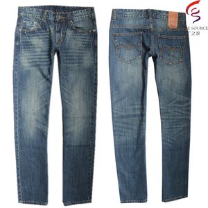 GZY批发男士牛仔裤牛仔布损坏紧身蓝色牛仔裤长裤中国 - Product Image 1
