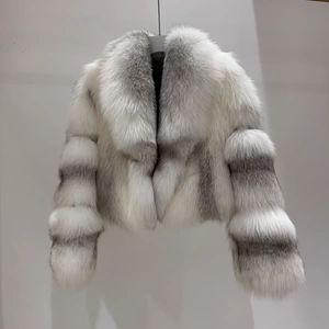 2025 giacca corta da ragazza con <span class=keywords><strong>pelliccia</strong></span> di volpe naturale personalizzata da donna in vera <span class=keywords><strong>pelliccia</strong></span> di volpe - Product Image 2